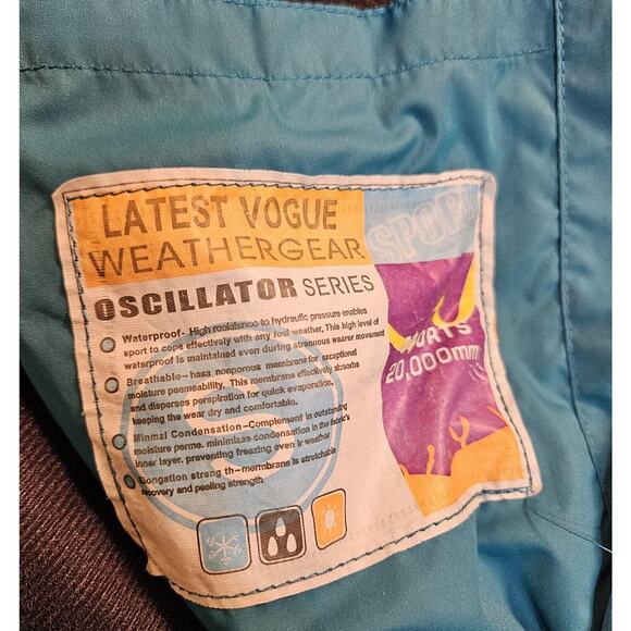 Outdoor Diamond Candy Women's XL Waterproof Breathable Teal & Gray Rain Jacket - Picture 16 of 16